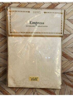New Bardwil Linens Empress Jacquard Rectangle Oblong 60 x 120" White Tablecloth